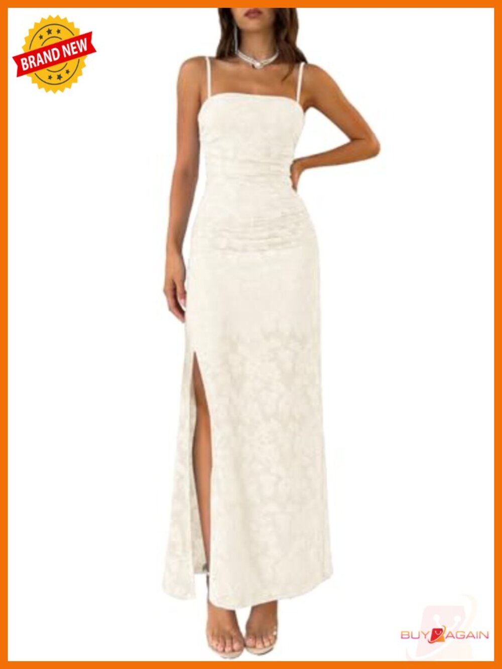 MITILLY Sleeveless Floral Bodycon Maxi Dress with Slit Wedding Guest